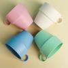 Wheat Straw Water Cup with Anti-scald and Anti-slip Handle, Household Plastic Insulated Cup, Simple Plastic Cup