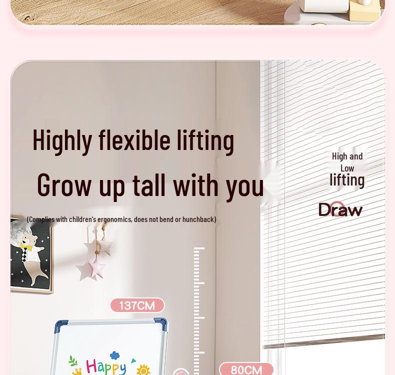 Double-Sided Magnetic Easel: Children's Erasable Drawing & Teaching Board