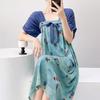 Improved Hanfu short-sleeved cotton and silk nightgown women's summer cotton and silk can be worn outside fairy air artificial cotton loungewear natio