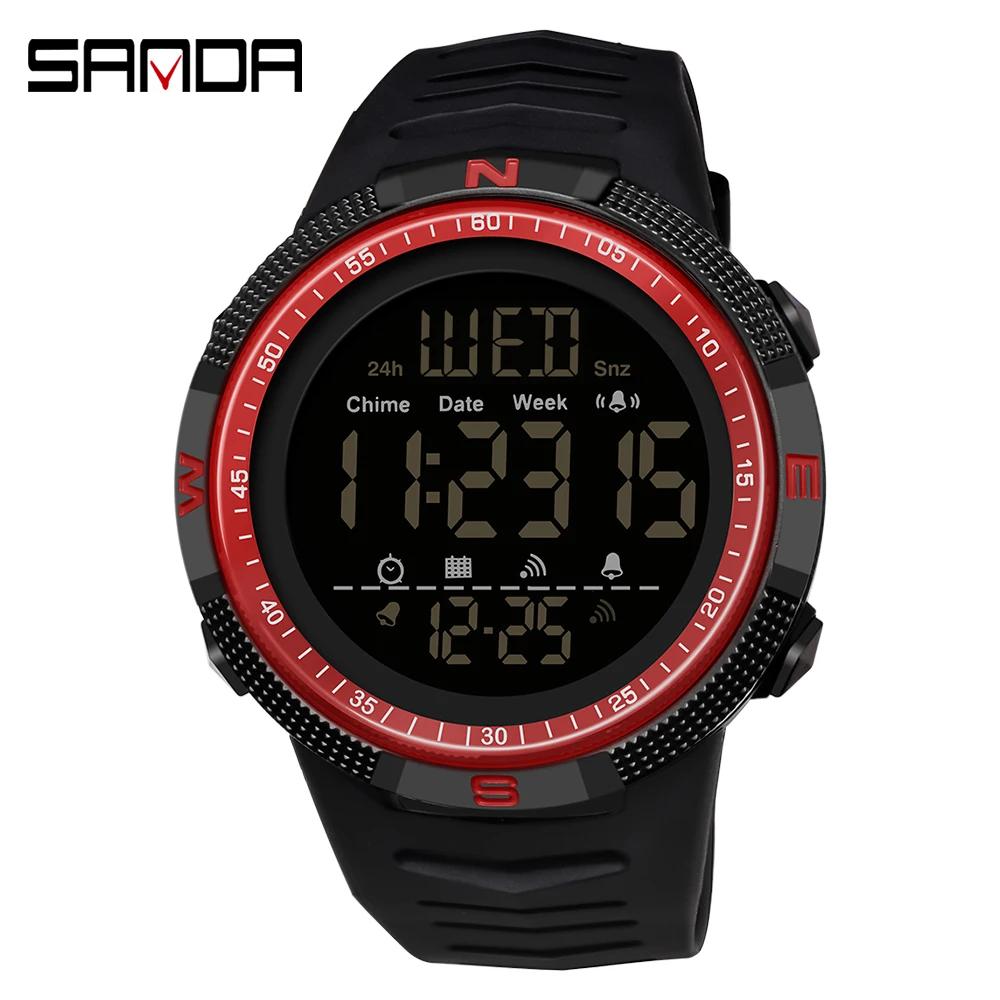 SANDA Men Watches Outdoor Military Sports LED Digital Wristwatch Waterproof Alarm Clock Chronograph Multifunction Electron Watch