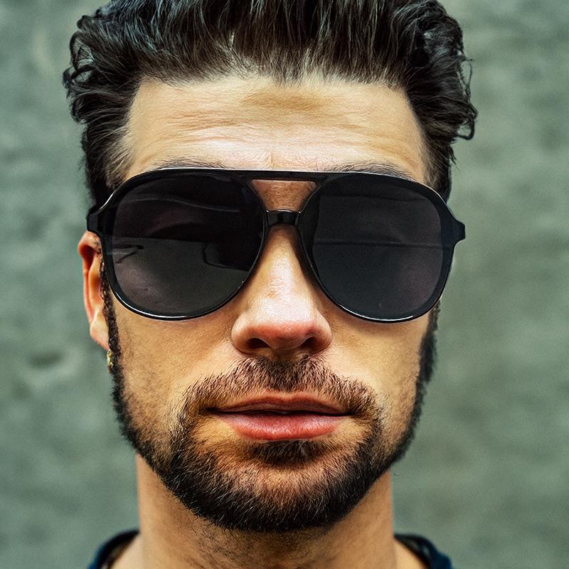 Non-polarized Fashion Large Frame Women's Sunglasses Toad Design Leopard Double Beam Sunglasses for Men Goggles Fishing Driving Sunshine