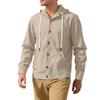 Men's Hoodie Linen Vintage Spring and Autumn Shirt Casual Loose Long Sleeved Clothes High Quality Trendy Men's Clothing