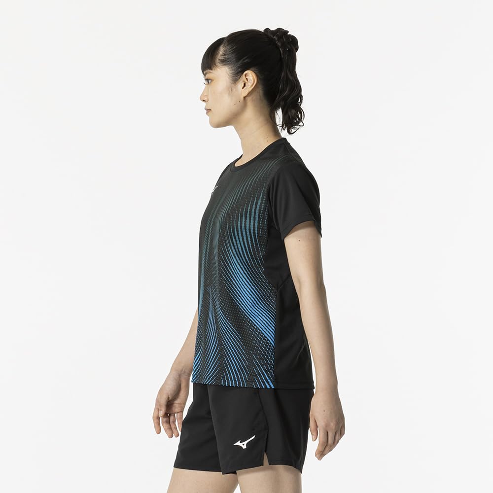 Game Short Dynamotion Officially Approved by the Japan Badminton Size L Women's Tennis/Badminton Shirt, Sleeve, Moisture-Wicking, Quick-Drying, Fit,