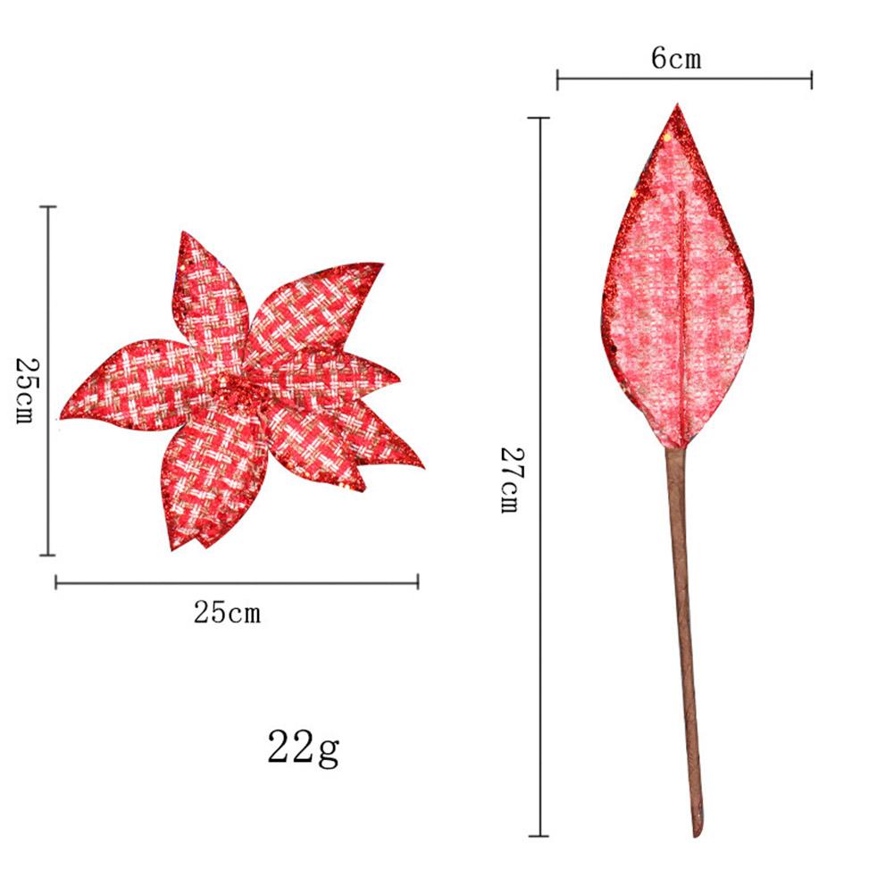 Christmas Flower Glittering Decoration 2026 Simulation Flower Christmas Garland Tree Hanging Pendant For Home Outdoor Decor