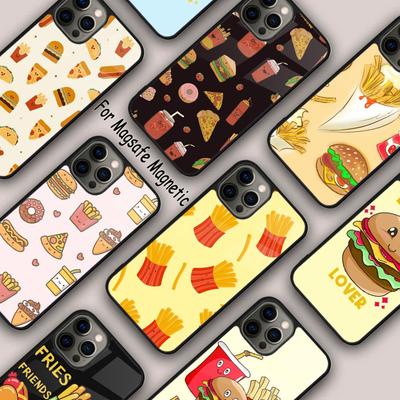 French Fries Burger Pizza Magnetic Phone Case For APPLE iPhone 17 Air 16 14 13 12 Pro Max 15 Plus Charge With MagSafe Cover