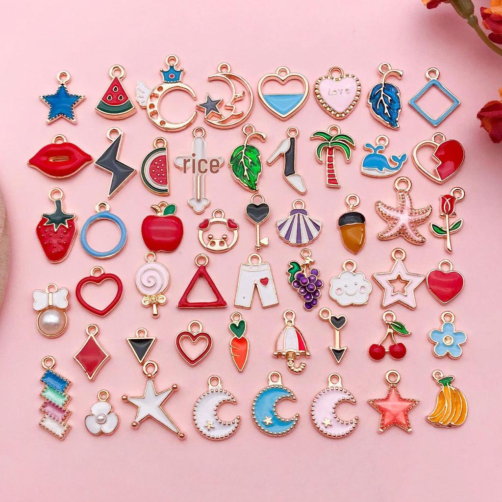 Summer Charm Drip Oil Earrings & Necklace Set - Cute Student Style Dangle Pendant Accessories