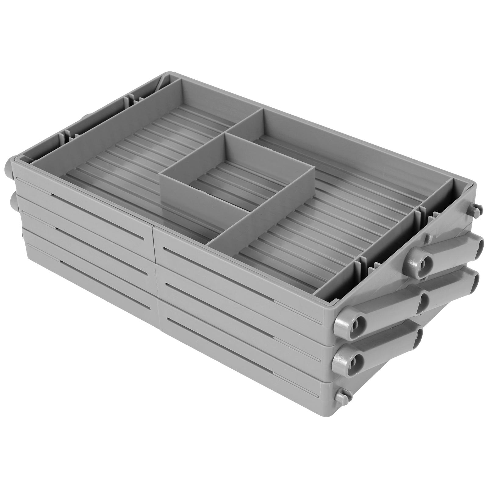 

3 Layer Expandable Foldable Desk Drawer Organizers Bathroom Makeup Dividers Cosmetics Tray Versatile Kitchen Storage Box серый