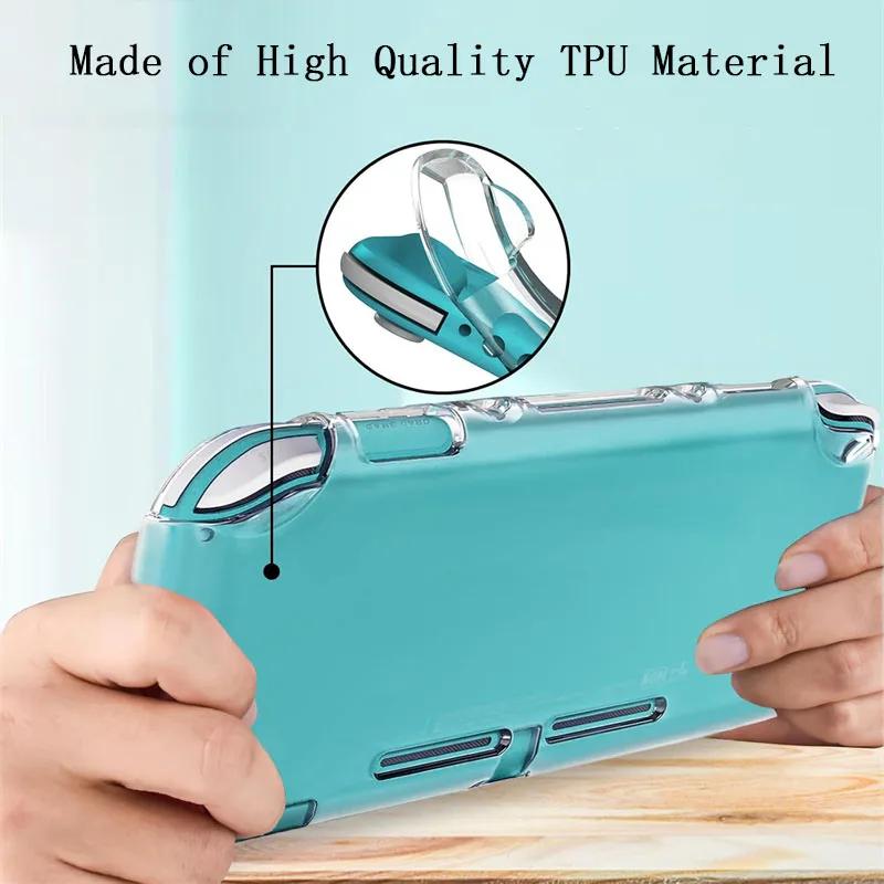 Transparent TPU Soft Case for Nintendo Switch Lite Anti-Scratch Full Cover Shell Grip Case Crystal Clear TPU Skin Protector