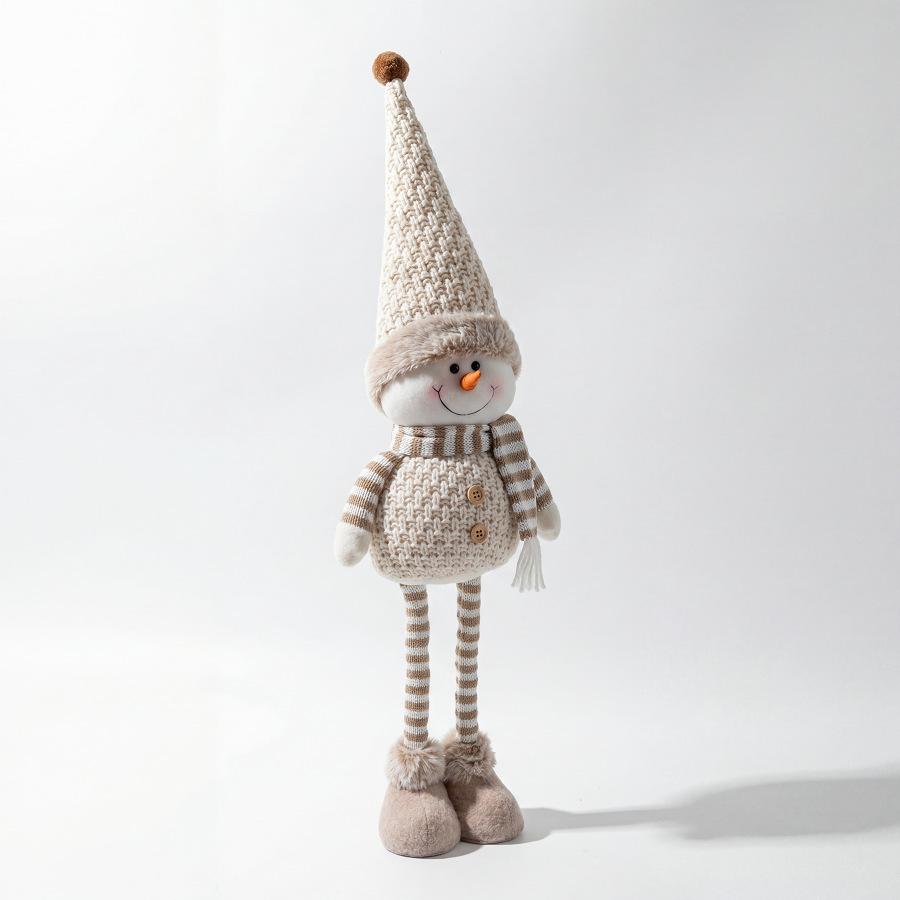 Khaki Christmas Card Series: Retractable-Leg Reindeer, Snowman, and Bear Figurine Ornaments