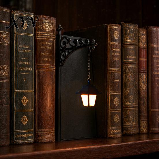 Magic Book Scented Lamp Library Lantern, Decorative Bookshelf Lighting, Vintage Fantasy Nook Lamp, Reading Cozy Space Lighting Light for Bookworms,