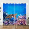 Curtains Turtle Blue Sea Sunshade Digital Printing Curtains Blackout No Punching Bedroom