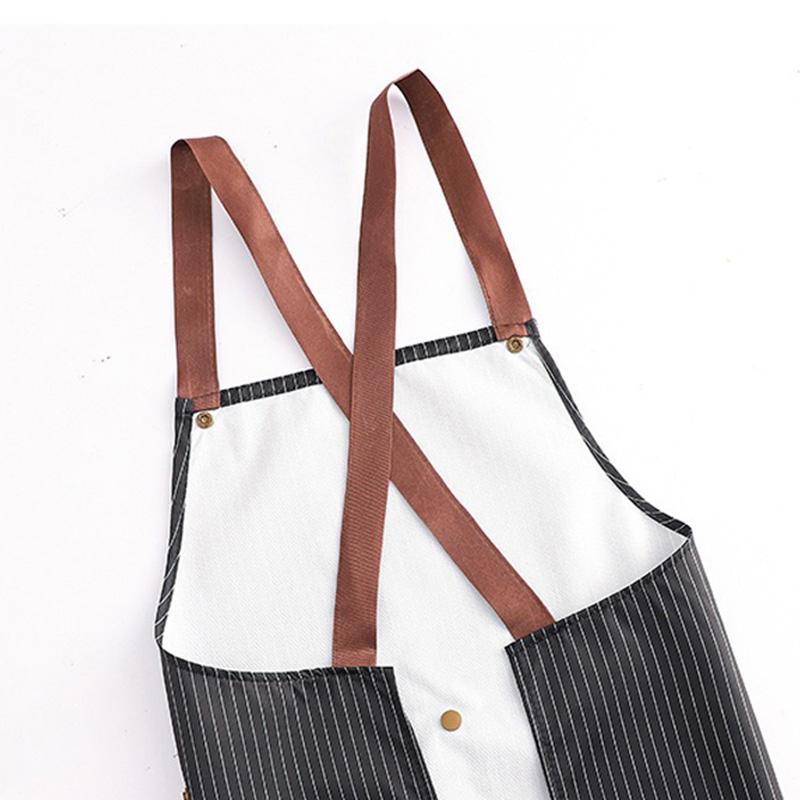 Sleeveless Cross Back Restaurant Uniform Removable Hand Towel Anti Fouling Cooking Baking Waterproof Kitchen Apron