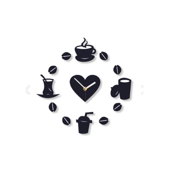 Dekoratif Kalpli 12 Aksesuarlı Mutfak Duvar Saati 3 Mm 60 Cm * 60 Cm