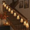 Cute Ghost Ornaments for Bedroom 6.6FT Halloween Light Up Garland, Lace LED Fairy String Light, Warm White Lights Home Spooky Hanging Bunting