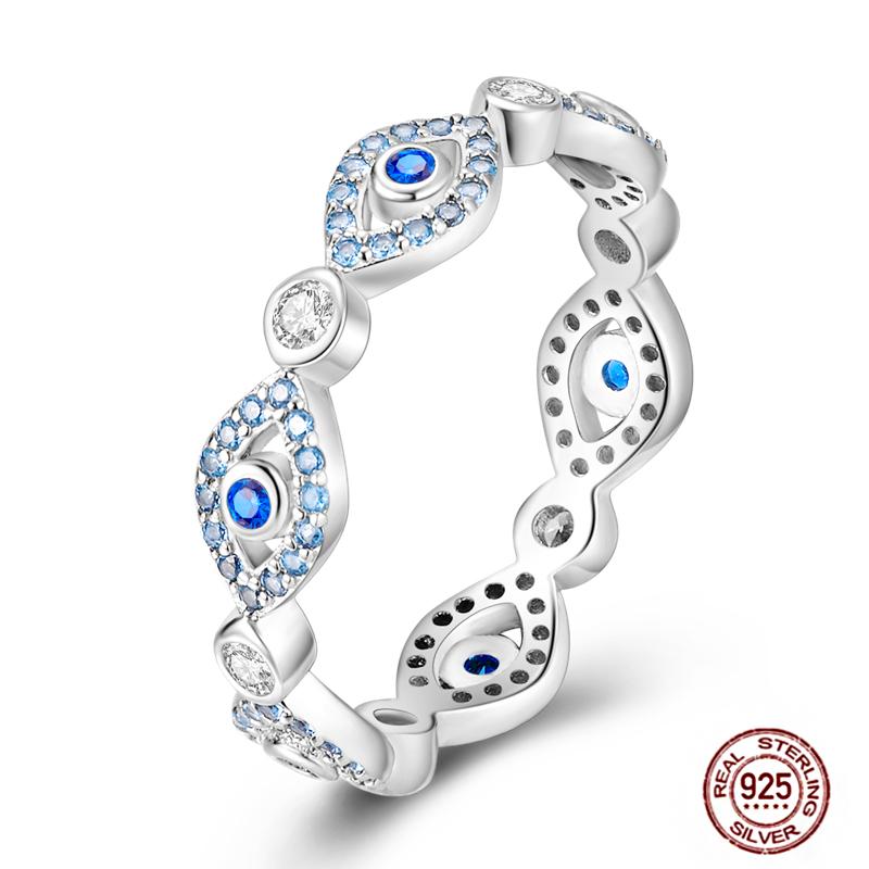 Shine Women koppar Fingerringar 925 Sterling Hjärta Krona Glöd Eldfluga Stjärna Sol Tusensköna Stapelbar Originalring Årsdag Zirkon