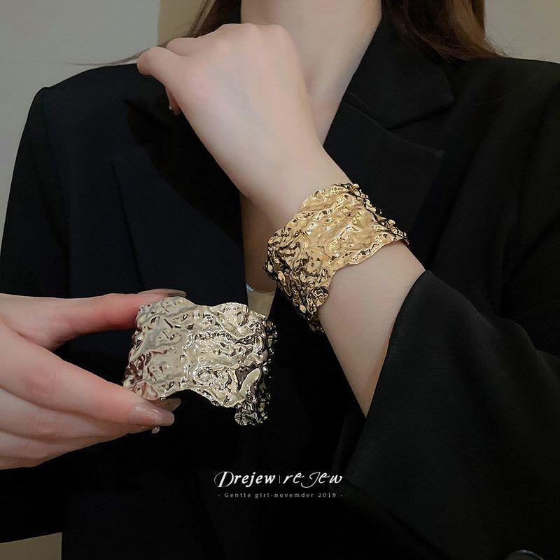 Exaggerated Bracelet Women's Fancy Light Luxury Minority Exquisite Golden Bracelet Arm Ring Summer Young Open Bracelet