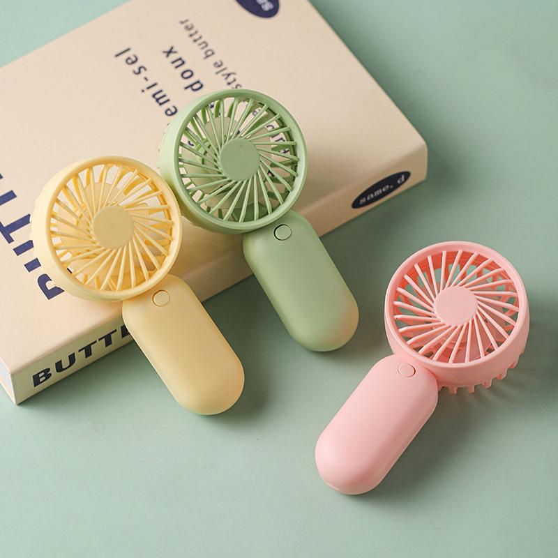 Colorful Portable Handheld Mini Fan Aaa Battery Power Supply Mute Air Cooling Cooler For Summer  Trip Travel Home Office