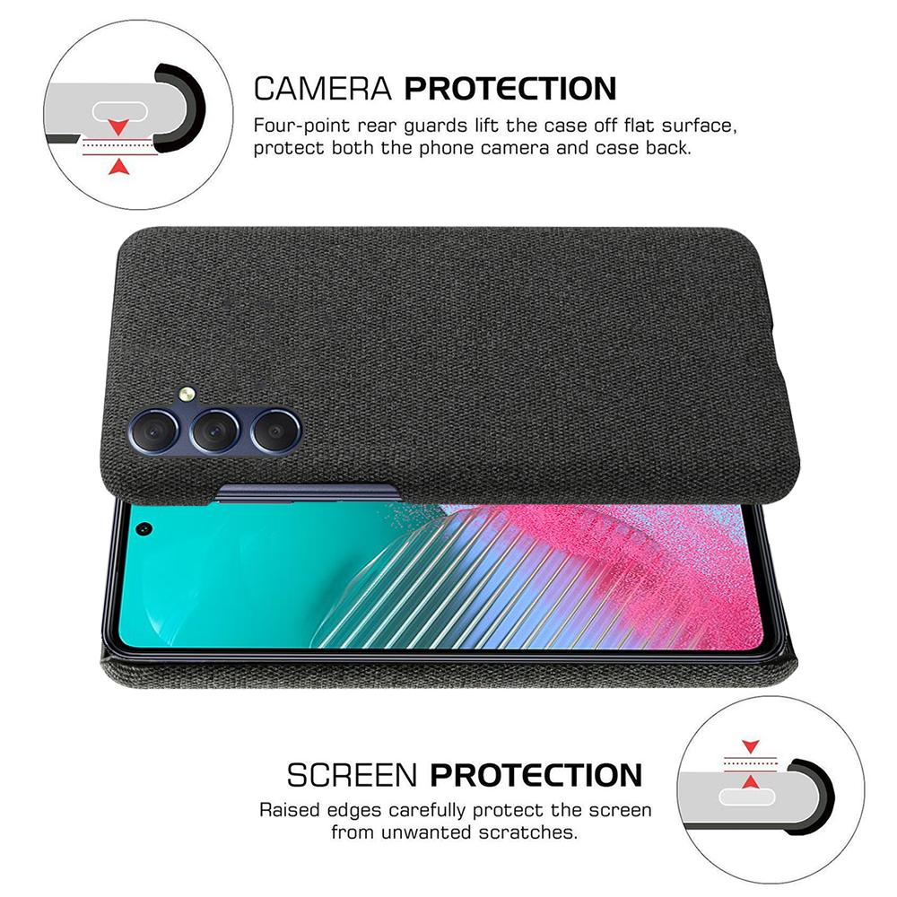 For Samsung Galaxy A24 4G (162.1 x 77.6 x 8.3mm) Cell Phone Case Cloth+Hard PC Shockproof Non-Slip Phone Cover