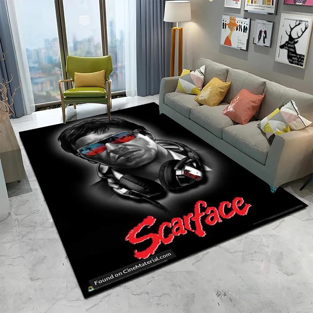 Film 3D Scarface Soggiorno Camera da Letto Divano Zerbino Decorazioni per la Casa Tappeto Antiscivolo Pavimento Salotto Tappeto Grande Area Tappetino Cucina Lavabile