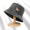 Dog print fisherman hat, foldable storage, washed and vintage style, men's and women's fashionable bucket hat basin hat