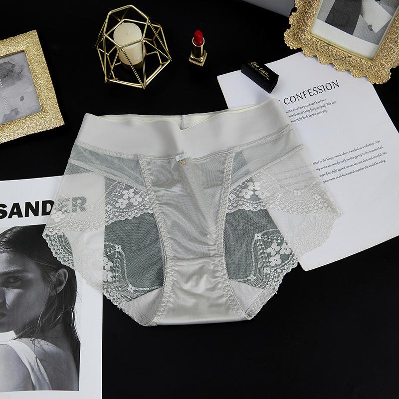 Dámské kalhotky sexy spodní prádlo s vysokým pasem Špičkové krajkové kalhotky