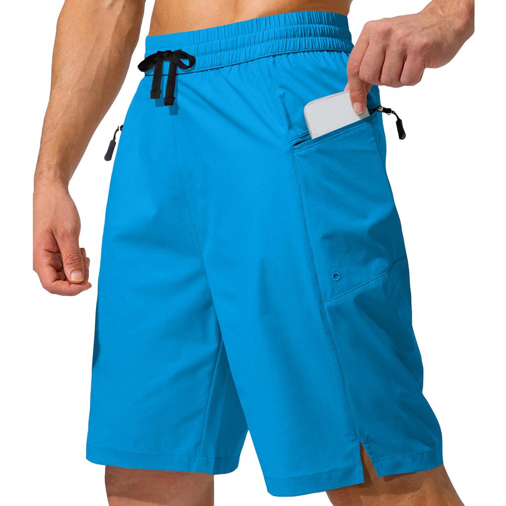 Mens Athletic Shorts Cargo Shorts for Men with Zipper Pockets Gym Shorts Men Lightweight Mens Workout Shorts Drawstring Waist