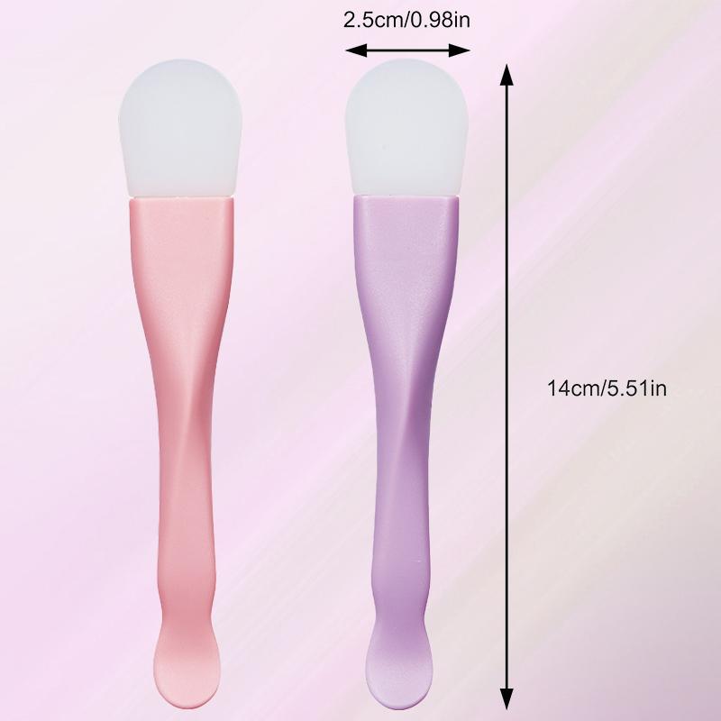Dual-use Mud Film Brush DIY Film Soft Head with Scrapers Integrated Silicone Facial Mask Brushes Cleansing Brush Beauty Tools