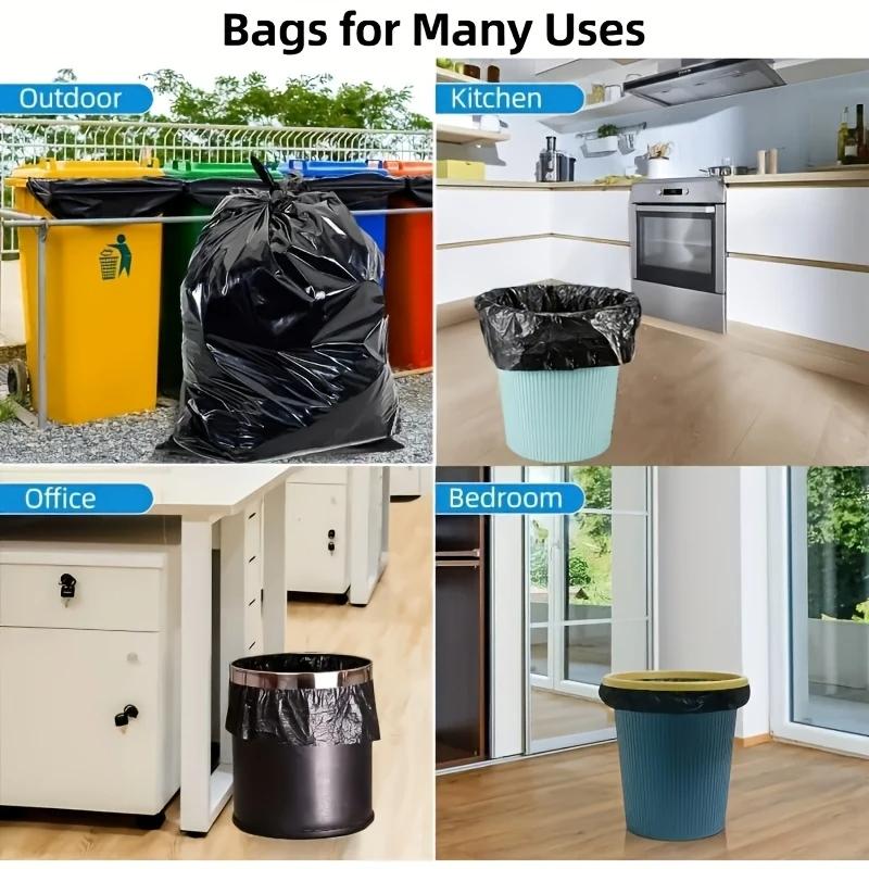 5 Rollen mit 100 Einweg-Müllbeuteln Verdickte Flache Müllsäcke für Zuhause Büro Küche Wohnzimmer Vergrößerte Schwarze Rollen-Plastiktüten
