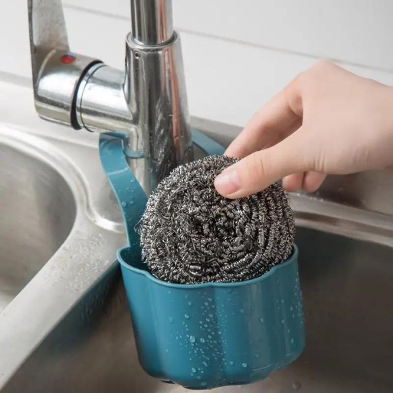 8Pc Kitchen Sink Drain Rack Soap Sponge Holder Hanging Storage Hanging Basket For Adjustable Faucet Holder Kitchen Accessories