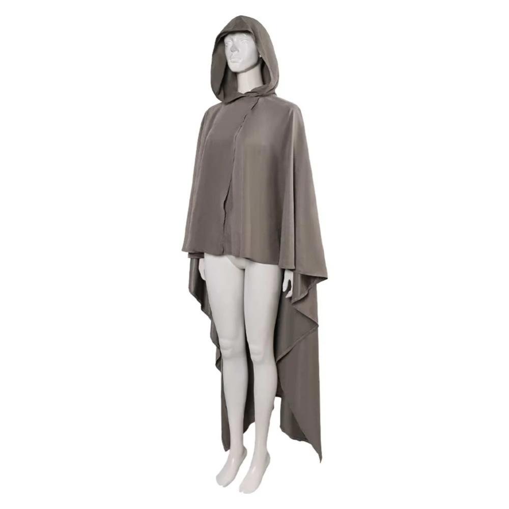 Star Wars Rey Cosplay Hooded Cape Halloween Costume Cloak Adult Kids