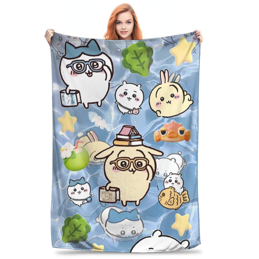 Chiikawa Cute Anime Blanket Quality Soft Warm  Throw Blanket Winter Children Couch Chair Sofa Bed Novelty Bedspread