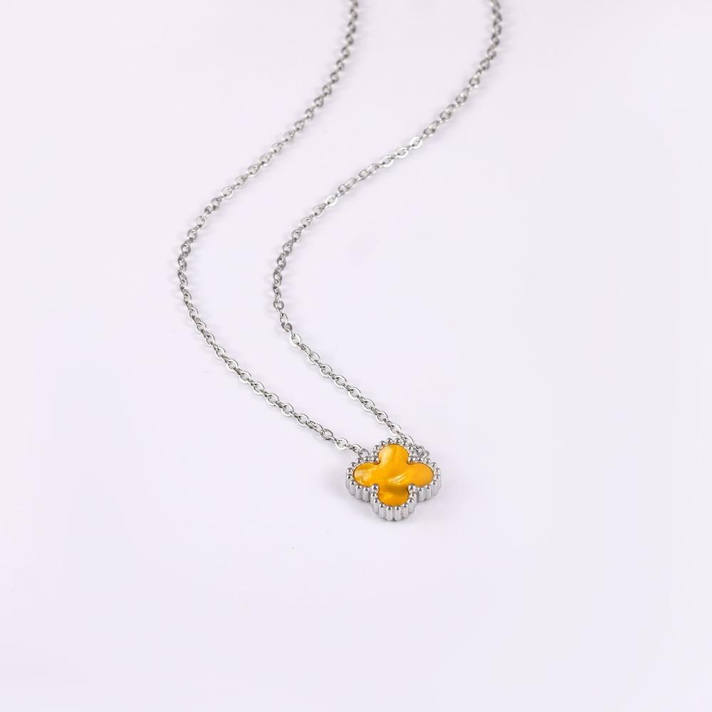 Non-fading High-quality Jewelry Double-sided Four-leaf Clover Necklace Women's Live Broadcast Hot-selling Titanium Steel Collarbone Chain