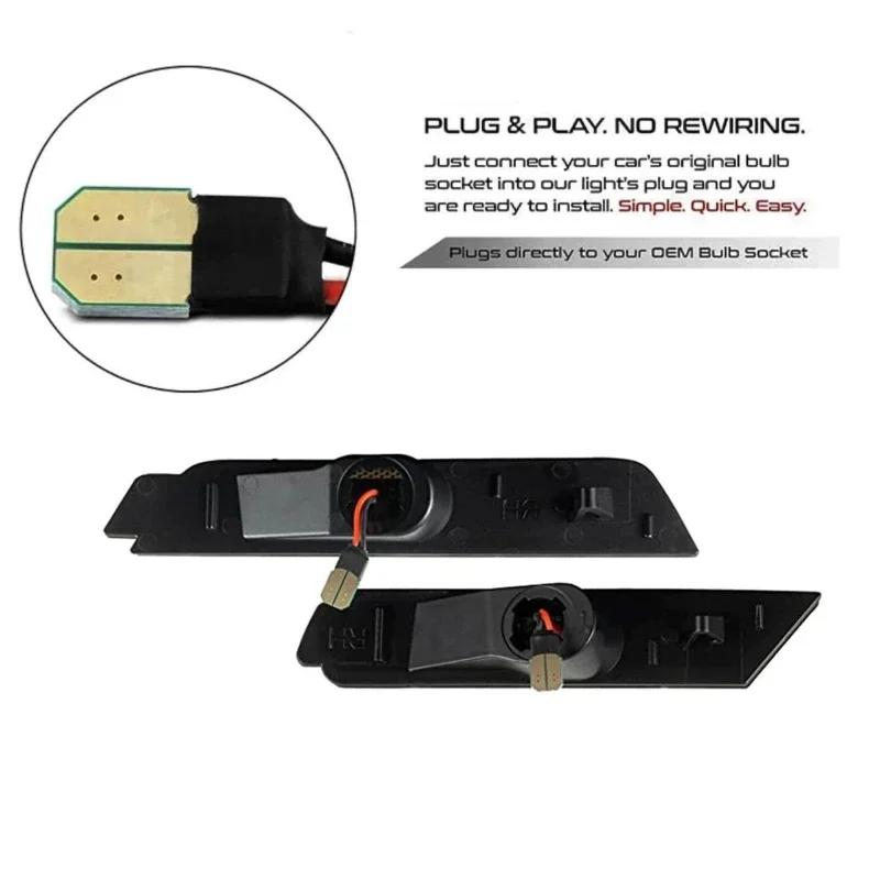 4 Stück geräucherte Linse Auto Front Heck LED Seitenmarkierungsleuchte für Chevy Camaro 2010-2015