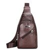 Large Capacity Travel Messenger Bag Men's Business PU Leather Chest Bag Fashion Joker Shoulder Bag