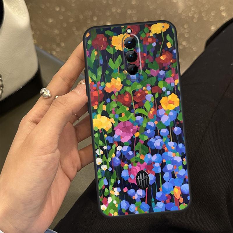 Colourful Flower Painting Art Case For ZTE Nubia Red Magic 11 10 9 8 8S 9S 10S Pro Plus 6 7 6S 7S RedMagic 10 Air Cover