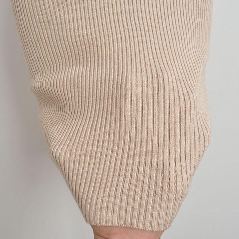 Fall and Winter New Arrival Cut Label Half-High Collar Long Sleeves Knitting Dress Female Skinny Inner Match Bottoming Mid-Length Hip Skirt