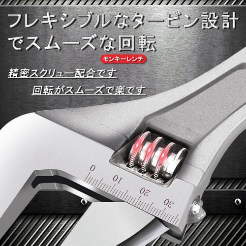 BOOHUQICH Adjustable Spanner, Adjustable Monkey Wrench, Universal Wrench with Graduations and Rubber Mat for Water Pipe, Plumbing, Automotive, Bicycle