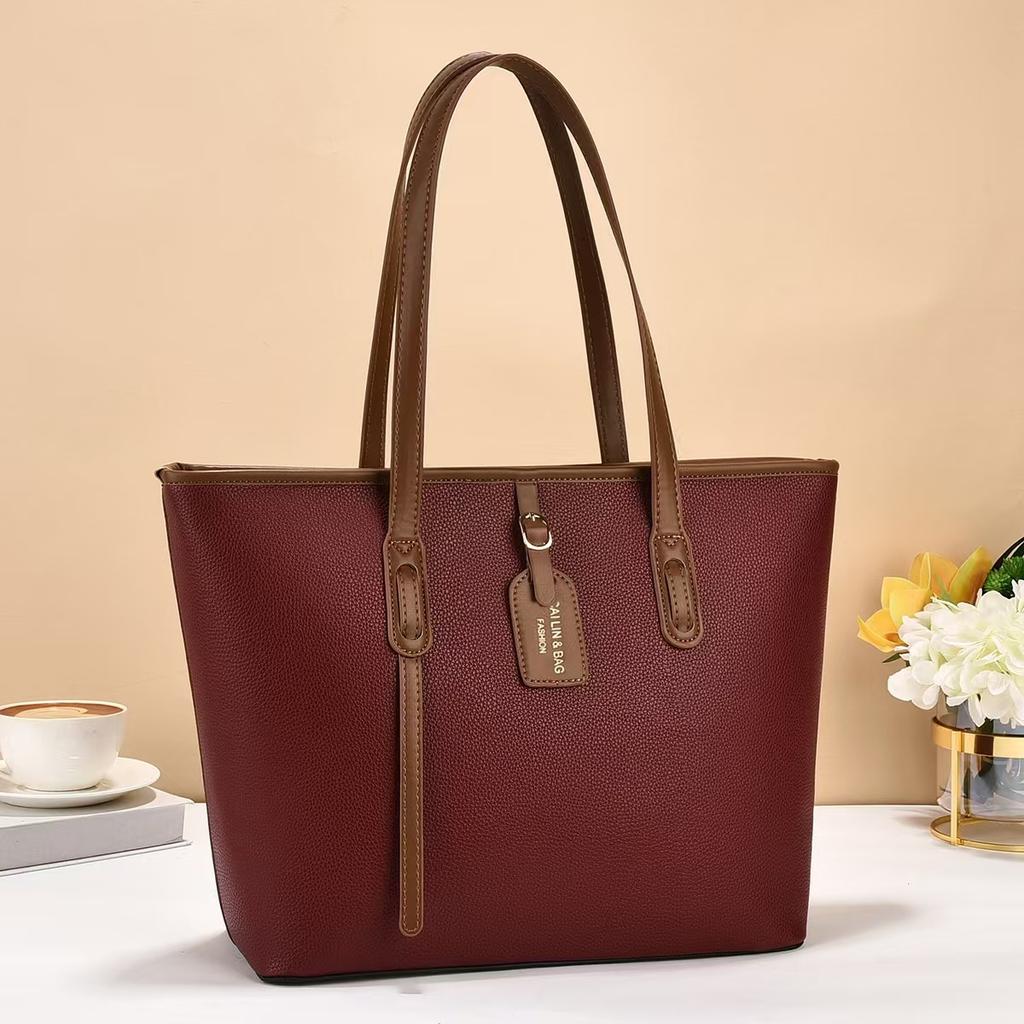 New minimalist wind tote bag large capacity large bag women's solid color versatile handbag