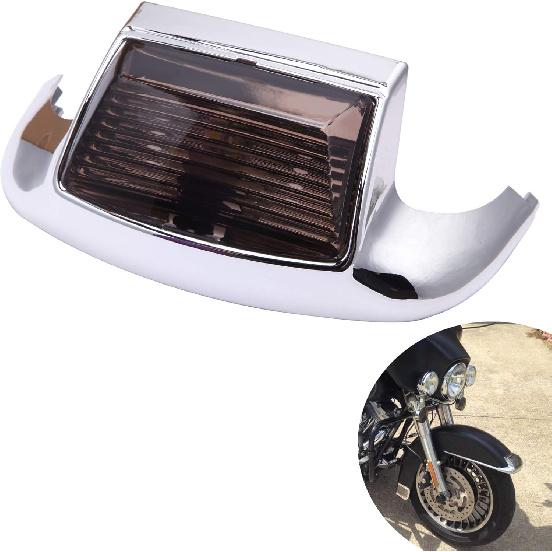 DREAMIZER Smoke Lens Front Fender Tip LED Light Compatible With Electra Glide 1980-2013 Heritage Softail Classic FLSTC 1986-2008