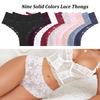 3Pcs/Set Women's High Waist Panties Ladies Sexy Lace Hollow Out Thong Breathable Transparent G-strings Solid Color Soft Lingerie