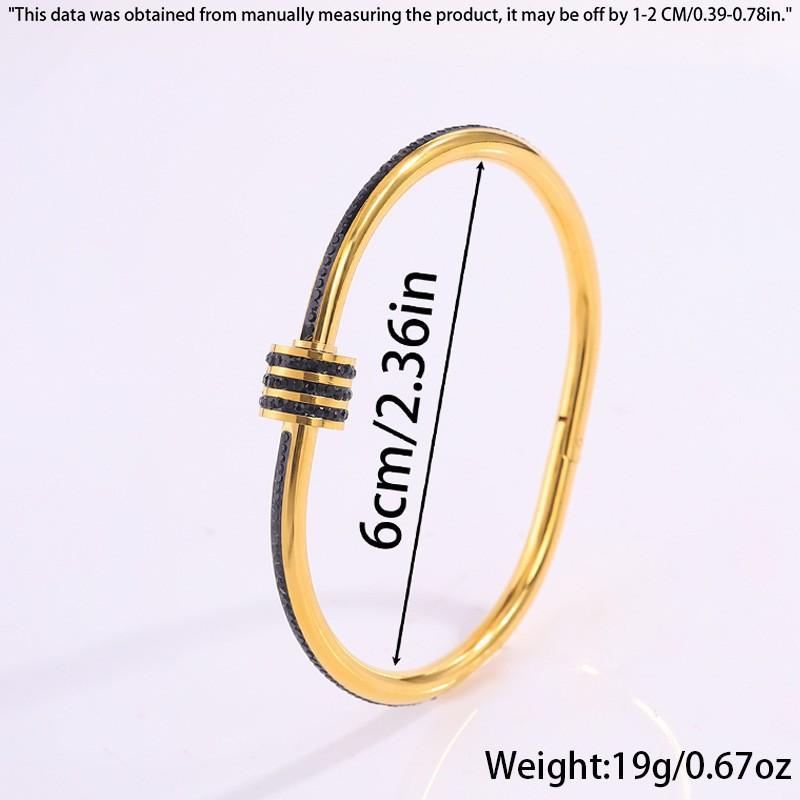 Zlatý titanový ocelový nerezový ocelový intarzovaný zirkonový pozlacený náramek stříbrný klasický jednoduchý styl růžové šaty vhodné pro ženy denní nošení