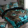 Glaring Leopard 3D Print Bedding Set Soft Comfortable Duvet Cover King Queen Twin Single Size Bithday Gift for Boys Room Decor