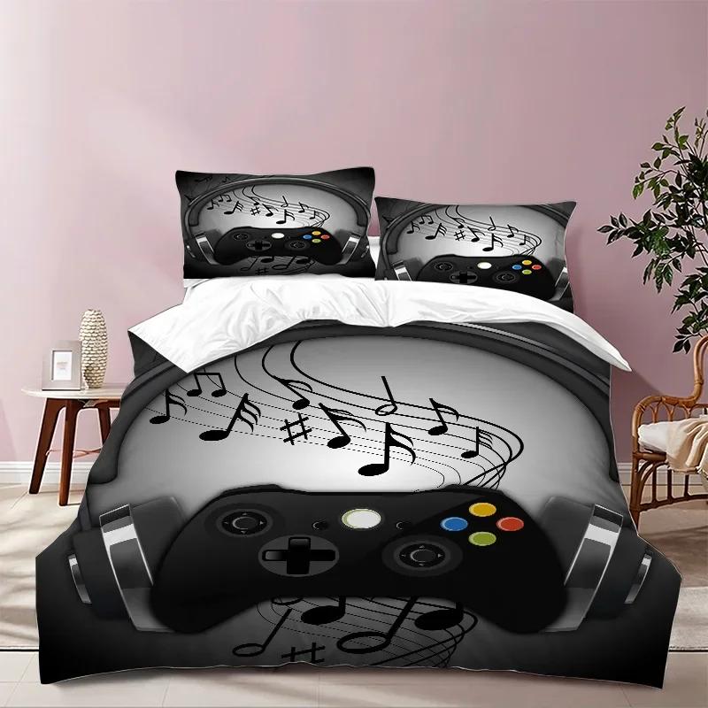 Gamepad Controler Bedrom Beding Sets for Young Boys Ten Gaming Soft Duvet Cover Set Twin Sized Dimensions,Play Video Games Warm Comforter Cover Bed