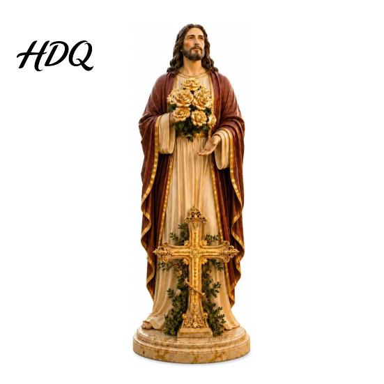 Decoración Religiosa para Exteriores Estatua de Luz de Jardín de la Santísima Madre con Flor Lámpara USB Adorno Resistente a la Intemperie Rosa Brillante Decorativa para Cristianos