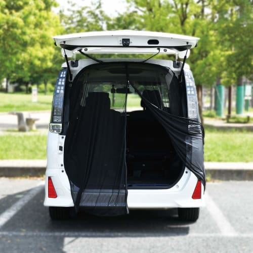 SEIWA Car Insect Net, Easy Magnet, Back Door Only, S Size, IMP041, 1 Piece, Mesh, Double-Sided Slide Fastener, Perfect Size for Sleeping In the Car, E