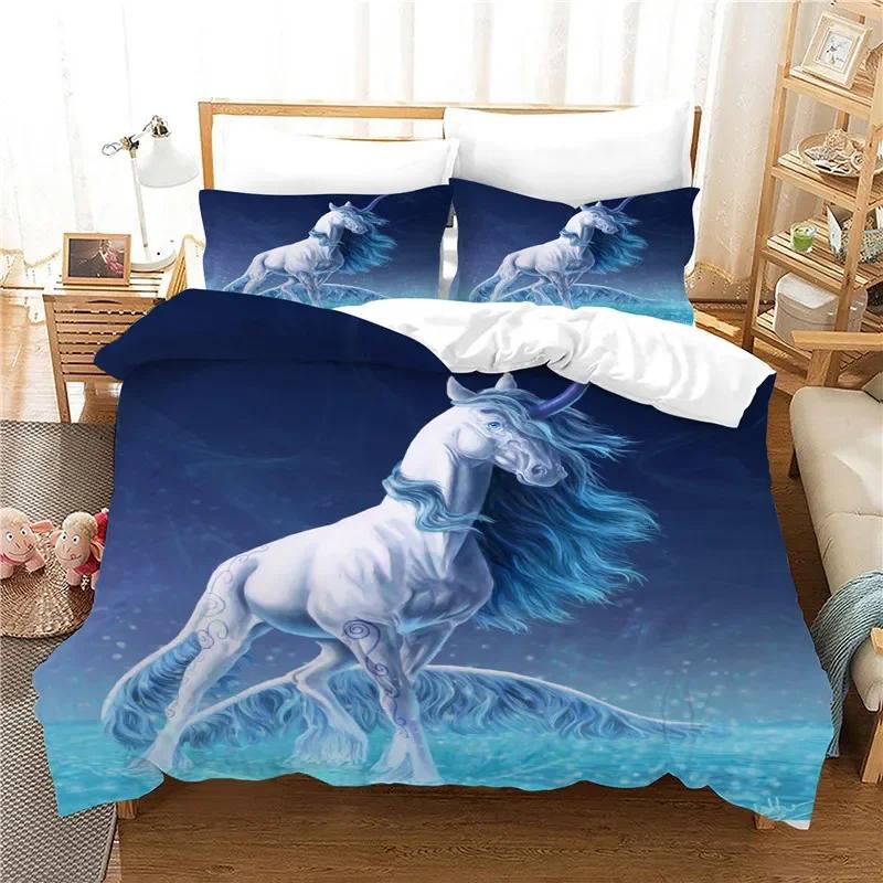 Dropship Beding Set Unicorn 140x210 Dream Soft Duvet Cover Set for Girl Boy Single, Double Sized Dimensions Bedrom Comfortable Quilt Cover Sets