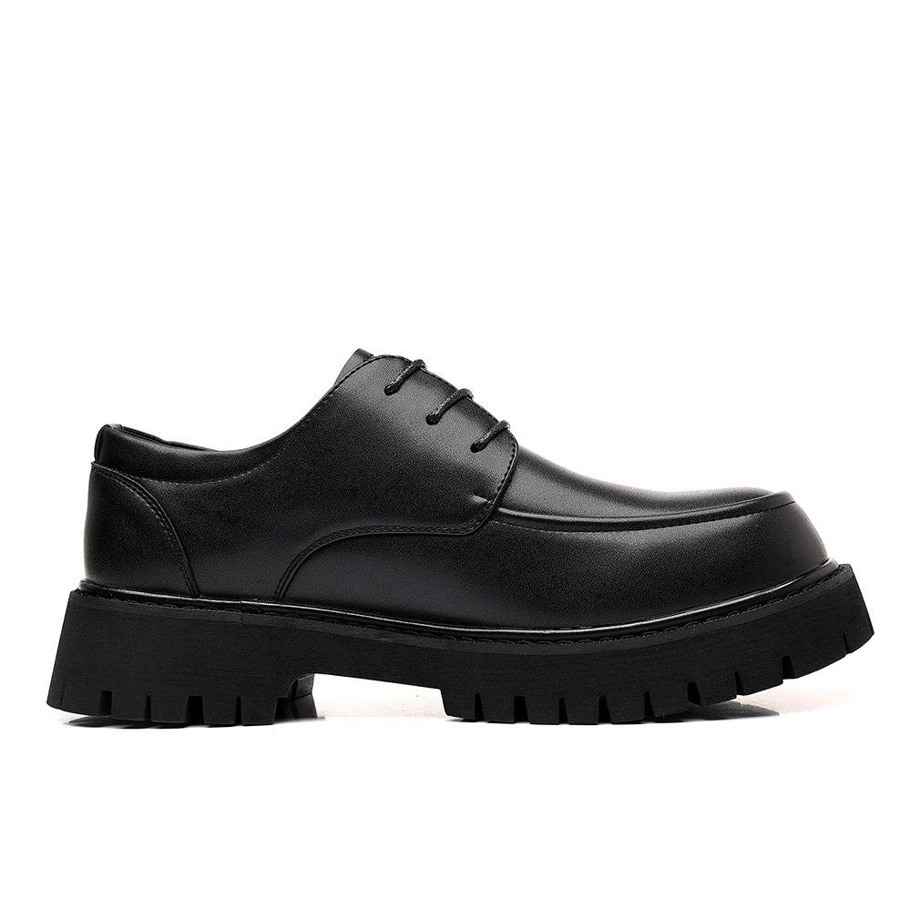 

Leather shoes men s breathable British style men s business big head outer height increase Korean version low-top lace-up casual shoes 6cm 48