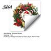 Seasonal Home Decoration Christmas Wreath Window Sticker, Stained Glass Style, Removable Santa Butterfly Candy Family Holiday Gift Ideas Cane
