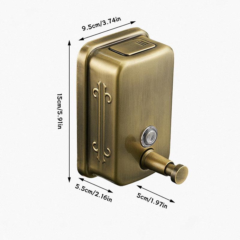 Antique Bronze 304 Stainless Steel Wall Mount Manual Soap Dispenser Shower Gel Container Hotel Apartment Villa Shampoo Dispenser