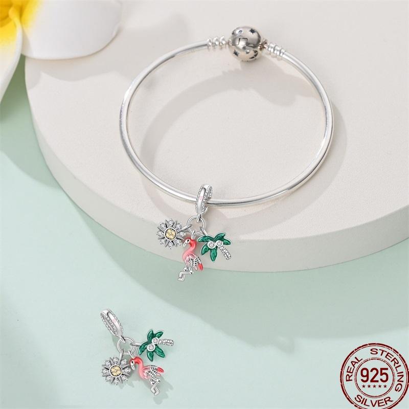 Spring New 100% Copper Flower Butterfly Cute Pet Charm Beads Suitable Fit Panoriginal Bracelet Exquisite